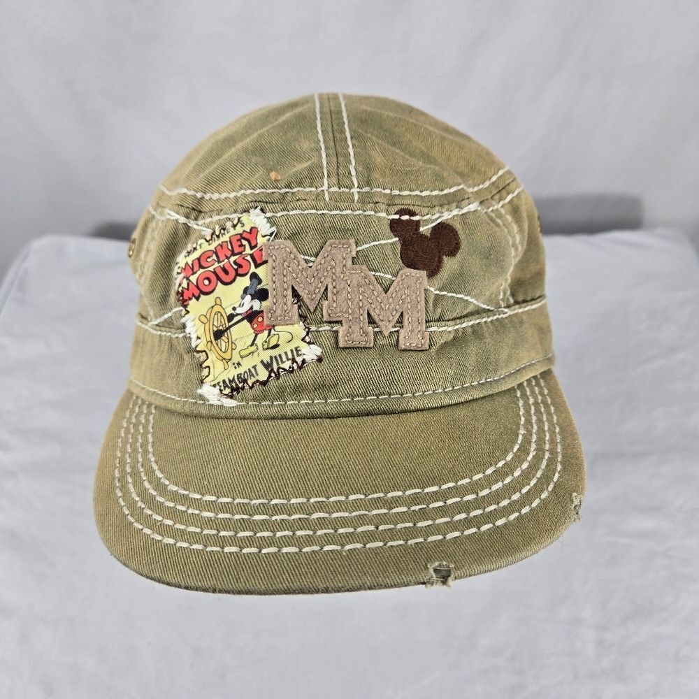 Disney Parks Mickey Mouse Steamboat Willie Cadet Style Distressed Hat Cap